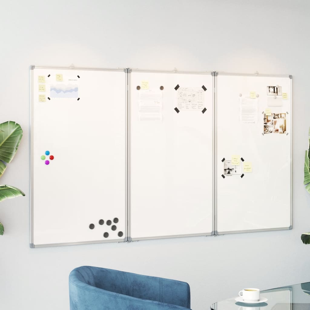 Magnetisches Whiteboard Klappbar 150x80x1,7 cm Aluminium