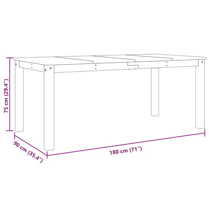 Esstisch Panama Grau 180x90x75 cm Massivholz Kiefer