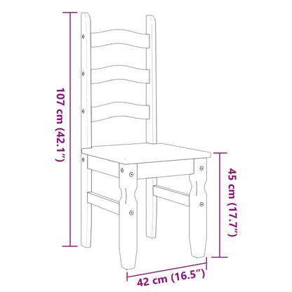 Essstühle 2 Stk. Corona Grau 42x47x107 cm Massivholz Kiefer