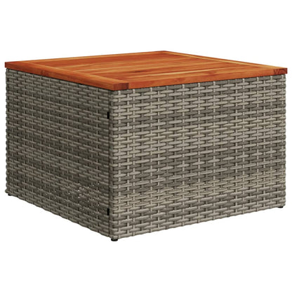 9-tlg. Garten-Sofagarnitur mit Kissen Grau Poly Rattan