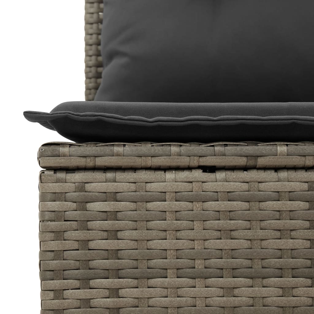 11-tlg. Garten-Sofagarnitur mit Kissen Schwarz Poly Rattan