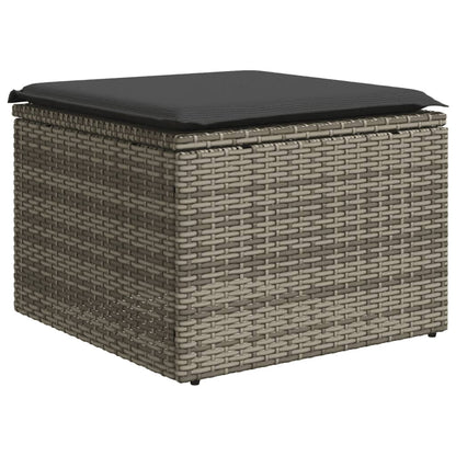 11-tlg. Garten-Sofagarnitur mit Kissen Schwarz Poly Rattan