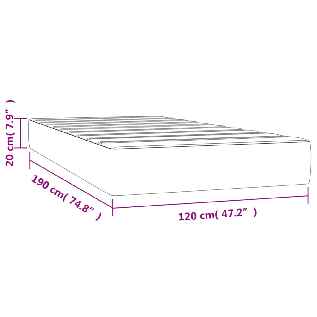 Taschenfederkernmatratze Creme 120x190x20 cm Stoff