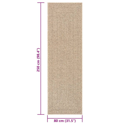 Teppich ZIZUR 80x250 cm Jute-Optik Indoor und Outdoor