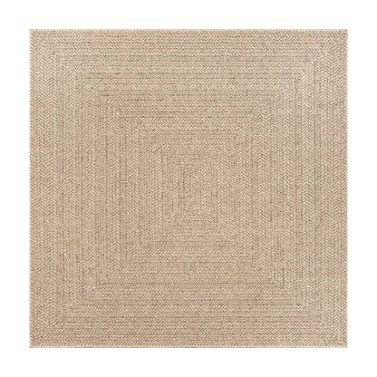 Teppich ZIZUR 120x120 cm Jute-Optik Indoor und Outdoor