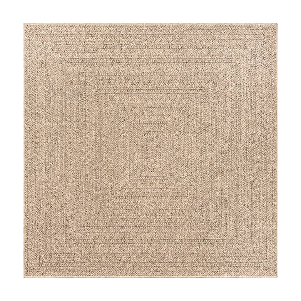 Teppich ZIZUR 200x200 cm Jute-Optik Indoor und Outdoor