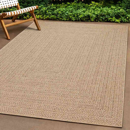Teppich ZIZUR 200x200 cm Jute-Optik Indoor und Outdoor