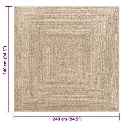 Teppich ZIZUR 240x240 cm Jute-Optik Indoor und Outdoor