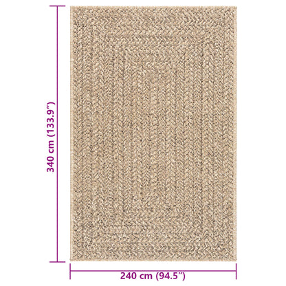 Teppich ZIZUR 240x340 cm Jute-Optik Indoor und Outdoor