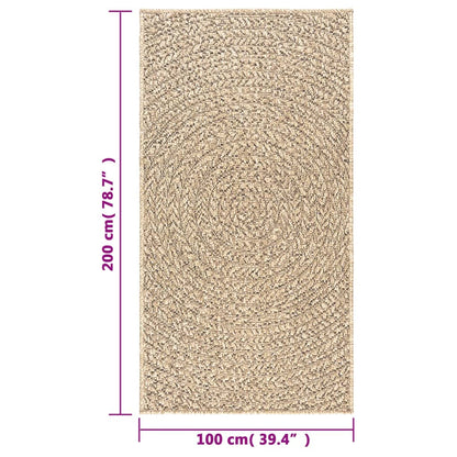 Teppich ZIZUR 100x200 cm Jute-Optik Indoor und Outdoor