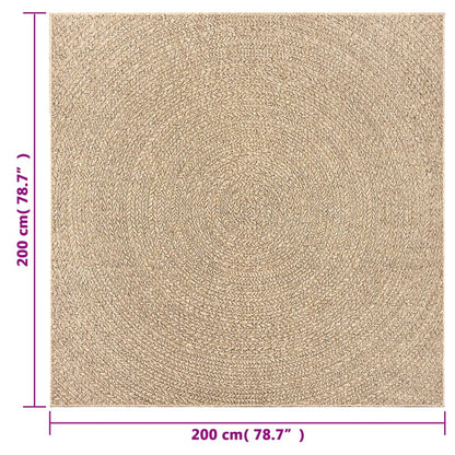 Teppich ZIZUR 200x200 cm Jute-Optik Indoor und Outdoor