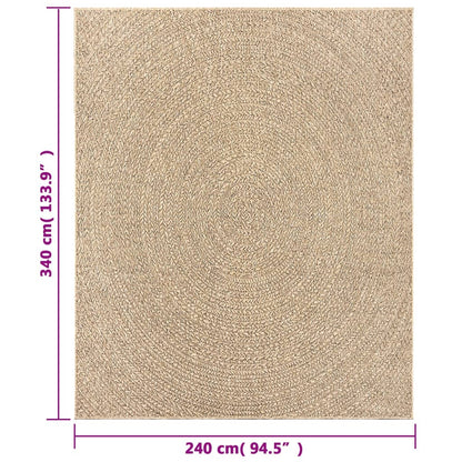 Teppich ZIZUR 240x340 cm Jute-Optik Indoor und Outdoor