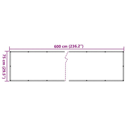 Balkon-Sichtschutz Creme 600x75 cm PVC