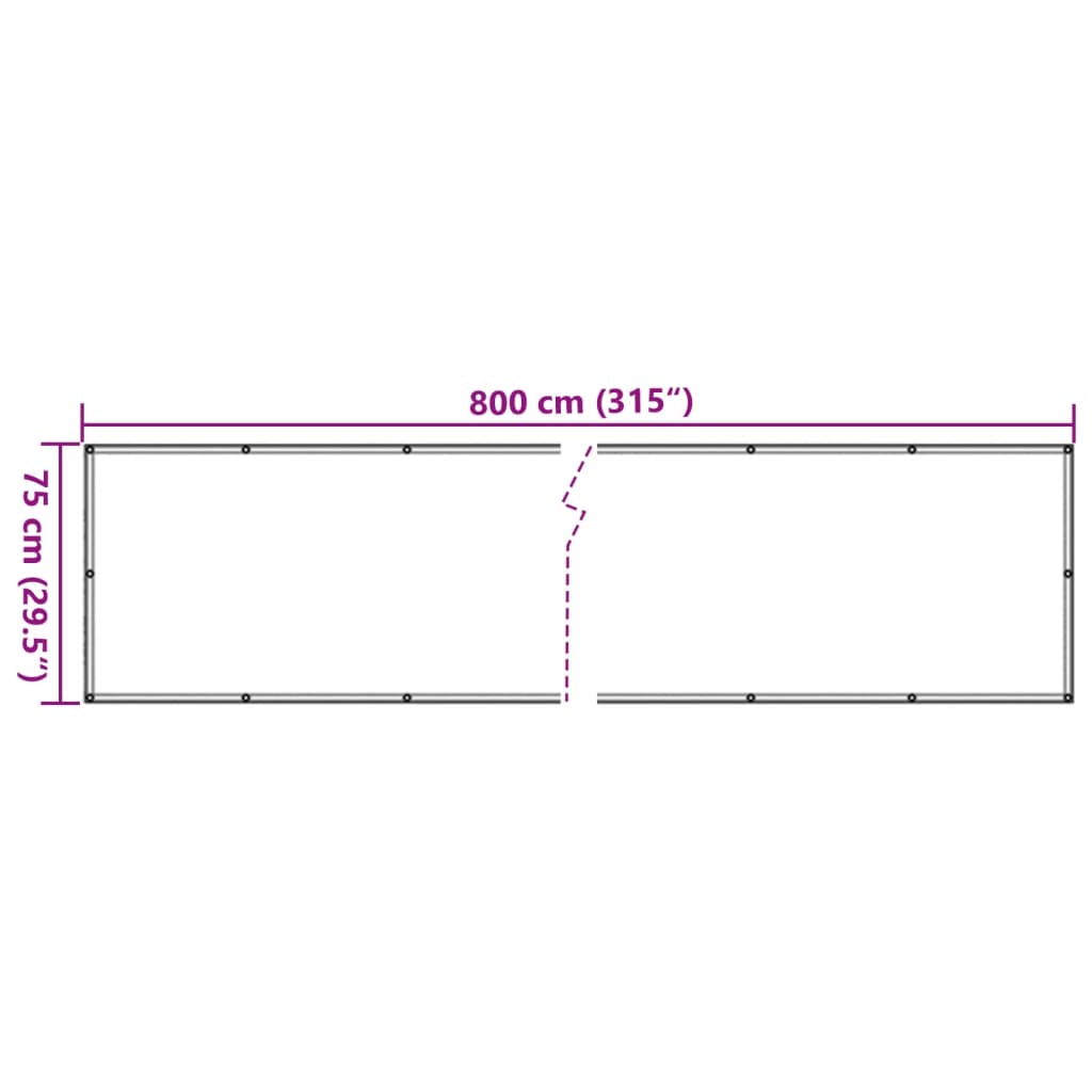 Balkon-Sichtschutz Creme 800x75 cm PVC