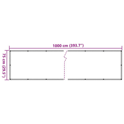 Balkon-Sichtschutz Creme 1000x75 cm PVC