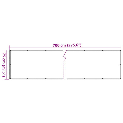 Balkon-Sichtschutz Steinoptik Grau 700x75 cm PVC