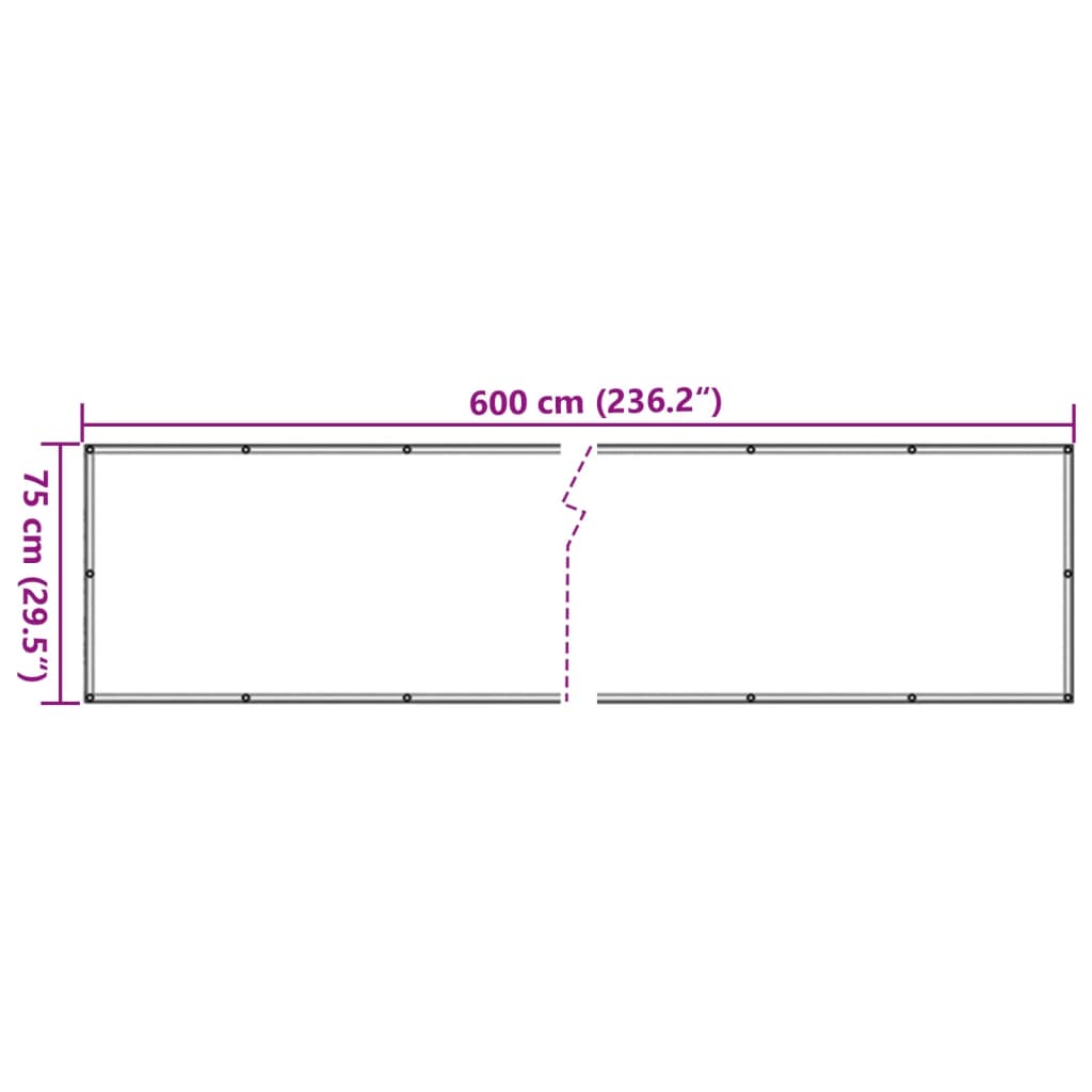 Balkon-Sichtschutz Steinoptik 600x75 cm PVC