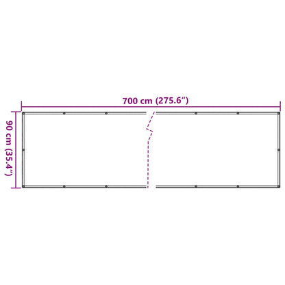 Balkon-Sichtschutz Grau 700x90 cm PVC