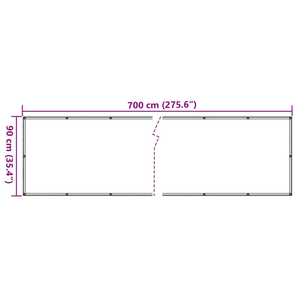 Balkon-Sichtschutz Steinoptik Grau 700x90 cm PVC