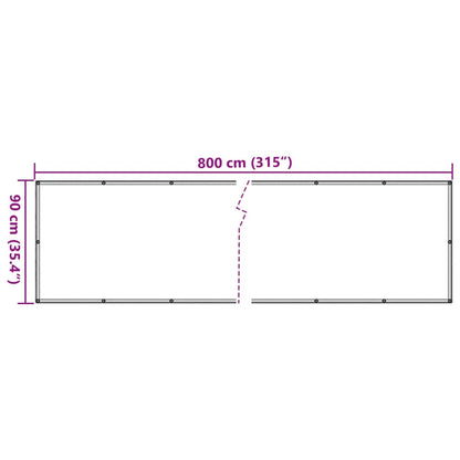 Balkon-Sichtschutz Steinoptik Grau 800x90 cm PVC