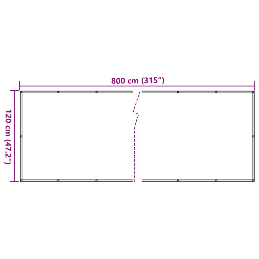 Balkon-Sichtschutz Grau 800x120 cm PVC