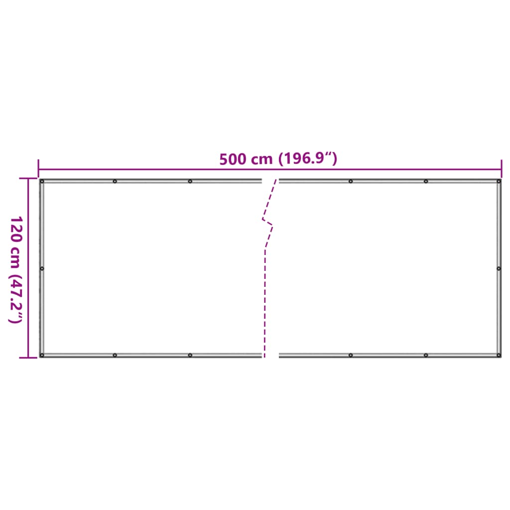 Balkon-Sichtschutz Pflanzen-Optik Grün 500x120 cm PVC