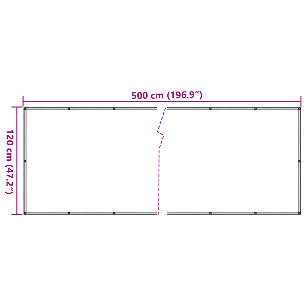 Balkon-Sichtschutz Steinoptik Grau 500x120 cm PVC