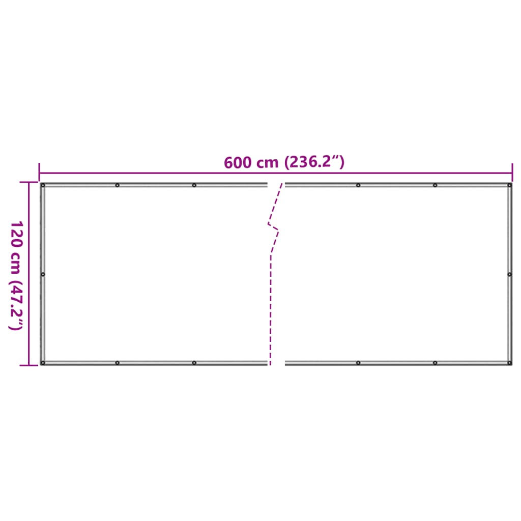 Balkon-Sichtschutz Steinoptik Grau 600x120 cm PVC