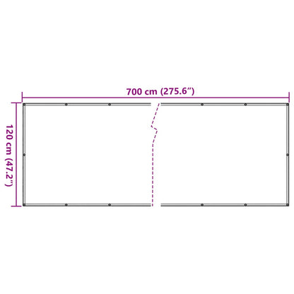 Balkon-Sichtschutz Steinoptik Grau 700x120 cm PVC