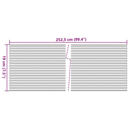 Sichtschutzstreifen 10 Stk. Hellgrau 252,5x19 cm PVC