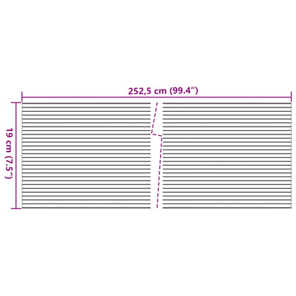 Sichtschutzstreifen 10 Stk. Steingrau 252,5x19 cm PVC