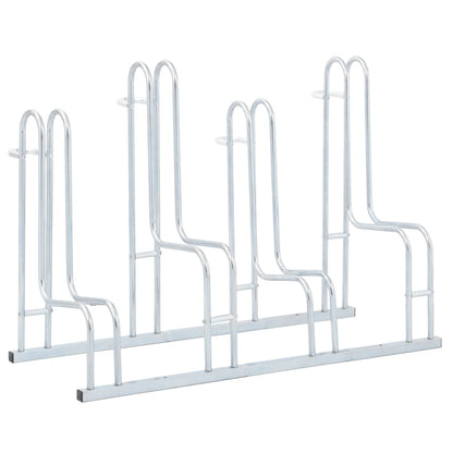 Fahrradständer für 4 Fahrräder Freistehend Verzinkter Stahl