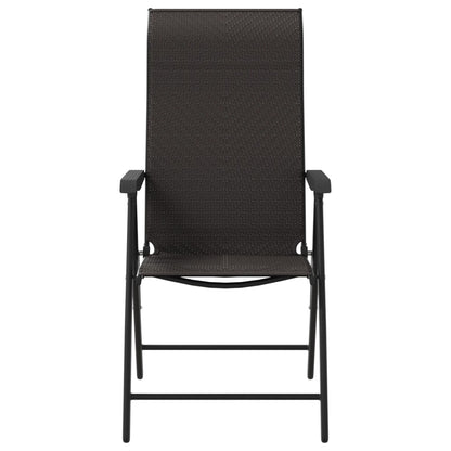 Gartenstühle 2 Stk. Klappbar Schwarz Kaffeebraun Poly Rattan