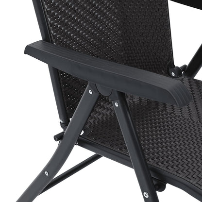 Gartenstühle 2 Stk. Klappbar Schwarz Kaffeebraun Poly Rattan