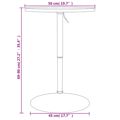 Bartisch Schwarz 50x50x90 cm Holzwerkstoff Verchromter Stahl