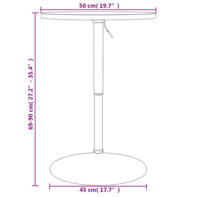 Bartisch Schwarz 50x50x90 cm Holzwerkstoff Verchromter Stahl