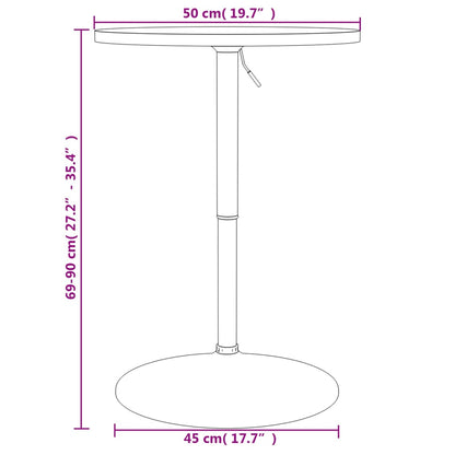 Bartisch Weiß 50x50x90 cm Holzwerkstoff Verchromter Stahl