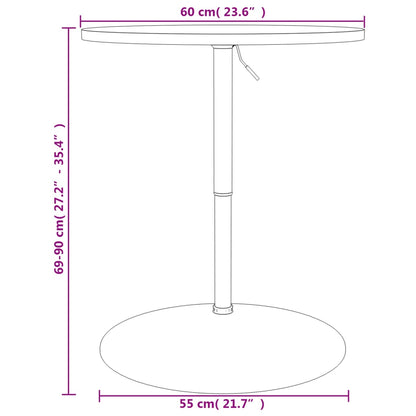 Bartisch Weiß 60x60x90 cm Holzwerkstoff Verchromter Stahl