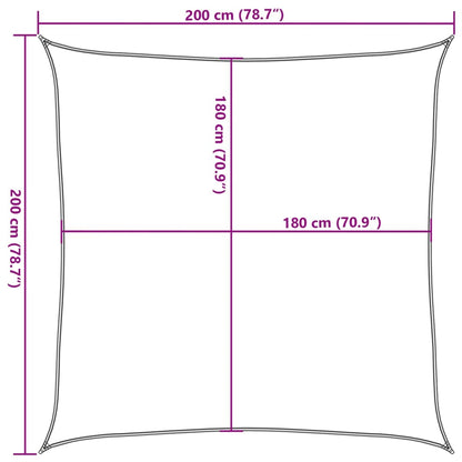 Sonnensegel 160 g/m² Quadratisch Hellgrau 2x2 m HDPE