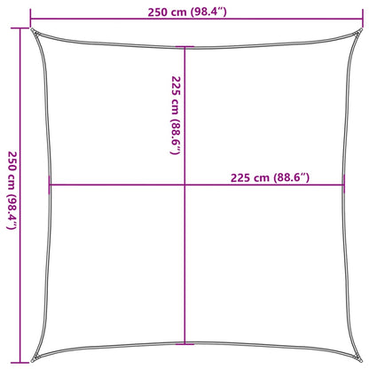 Sonnensegel 160 g/m² Quadratisch Hellgrau 2,5x2,5 m HDPE