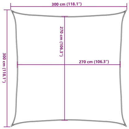 Sonnensegel 160 g/m² Quadratisch Hellgrau 3x3 m HDPE