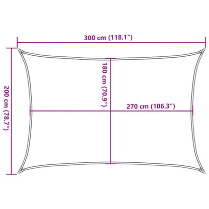 Sonnensegel 160 g/m² Rechteckig Hellgrau 2x3 m HDPE