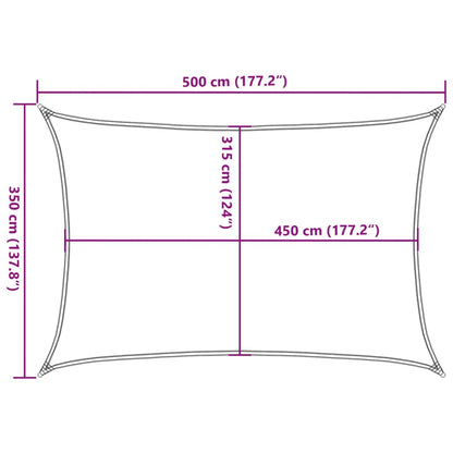 Sonnensegel 160 g/m² Rechteckig Hellgrau 3,5x5 m HDPE