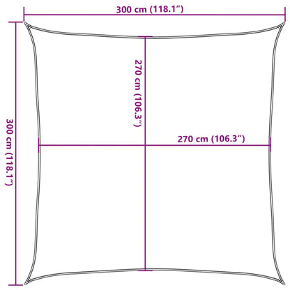 Sonnensegel 160 g/m² Quadratisch Sandfarbe 3x3 m HDPE