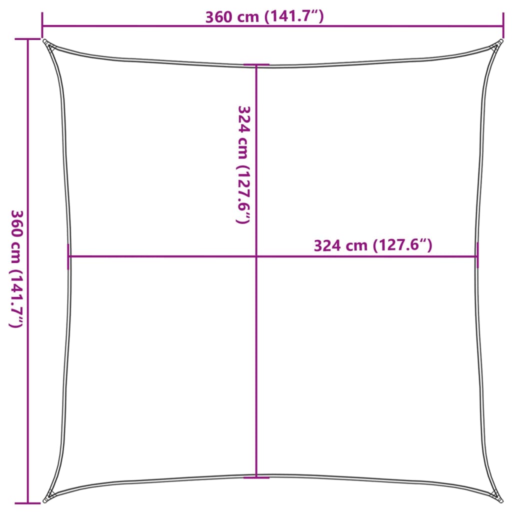 Sonnensegel 160 g/m² Quadratisch Sandfarbe 3,6x3,6 m HDPE