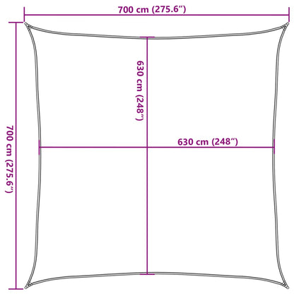 Sonnensegel 160 g/m² Quadratisch Sandfarbe 7x7 m HDPE