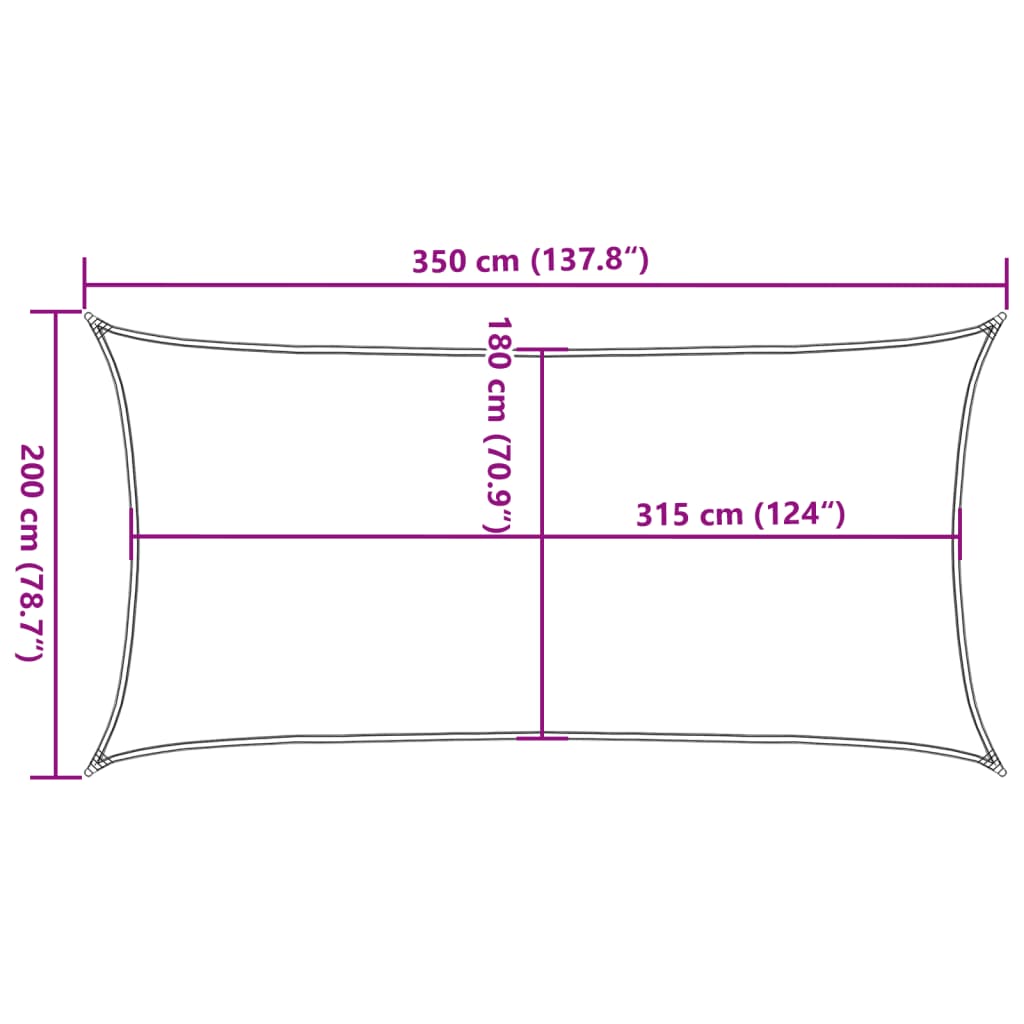 Sonnensegel 160 g/m² Rechteckig Sandfarben 2x3,5 m HDPE