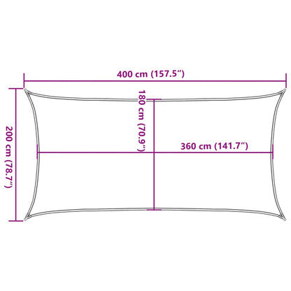 Sonnensegel 160 g/m² Rechteckig Sandfarben 2x4 m HDPE