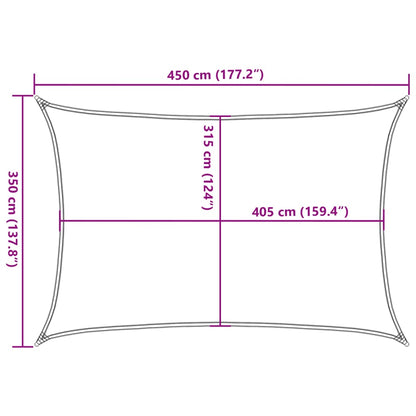 Sonnensegel 160 g/m² Rechteckig Sandfarbe 3,5x4,5 m HDPE