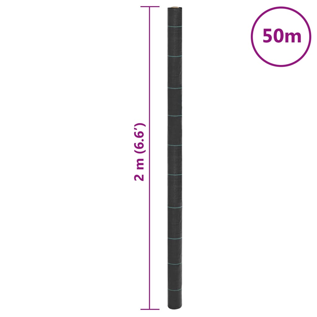 Unkrautvlies Schwarz 2x50 m PP